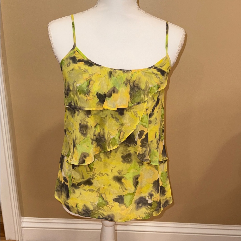 New York & Company Yellow and Black Camisole
